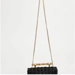 ZARA 🆕 WOVEN MINAUDIÈRE BRAIDED RIGID HANDLE SHOULDER GOLD SHOULDER STRAP BLACK Photo 1