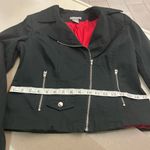 Kenar  Black Leather Jacket with Red Lining size 12 Photo 3