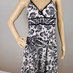 Speechless  Y2K Sundress Juniors Size 9‎ Black White Floral Print Halter  Cotton Photo 0