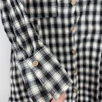 TALULAH  Shirt Women's Small Black White Gingham Button Front‎ Tunic Gauzy Casual Photo 3