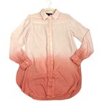 Boston Proper  Blouse Gradient Hombre Color Black Coral Button Down Shirt Size XS Photo 2