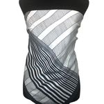 Navy and White Striped Scarf Blue Photo 2