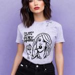 Handmade Purple Tie-Dye Graphic Tee Size S I'm Sure You're Popular Photo 0