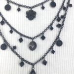Vintage Signed Liz Paiacious Black rhinestone necklace layered look Photo 3