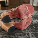 Freebird Taupe Olive Bela Leather Open Toe 3" Boho Heeled Booties Size 7 Tan Photo 5