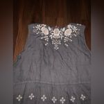 Johnny Was  LA Embroidered Tank Dress grey 3X linen neutral $400 casual boho fall Photo 7