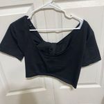 twist back black crop top Photo 2