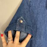 Bobbie Brooks Vintage Denim Maxi Dress Size L Snap Short Sleeve Roll Tab Midi Blue Size L Photo 4