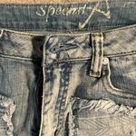 Women’s Denim Shorts Boho Aztec Patch Designs Blue Size M Photo 2