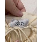 Oh Polly  Dress Womens 4 Beige Ruched Mini Bodycon Sleeveless Drawstring New Photo 3