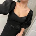 Nasty Gal black puff sleeve dress w/ belt Photo 3