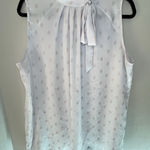 Shannon Ford White With Blush Pink Spots Sleeveless Blouse Tie Neck Size 1X Photo 0