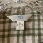 Time & Tru Green/White Plaid Button Up Blouse size L Photo 1