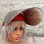 Red Visor sun shield hat nwt Photo 2