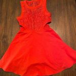 Valerie Joseph Red/orange Lace side cut out small dress Photo 0