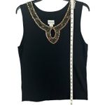 Chico's Knit Tank Top Womens US L Black Cleopatra Sequins Beads Stretch Boho Chic Photo 5