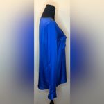 Outback Red -Royal Blue Pocket Front Satin Long Sleeve Blouse Size M Photo 1