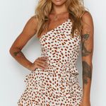 Beginning Boutique Move On Up Mini Dress Tan Spot  Photo 0