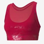 Puma Women Mid Impact Fashion Luxe Ellavate Persian Red-Matte Foil Pr Bra Size M Photo 2