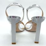 Schutz  Kelly Metallic Silver Slingback Sandal Heels New Photo 11