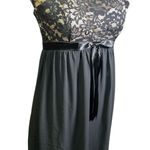 Jessica McClintock Vintage Jessica McClintock Black Babydoll Whimsigoth Prom Mini Dress Y2K Photo 0