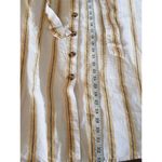 Cynthia Rowley Womens Skirt 100% Linen Striped Yellow Pockets Tied Midi Medium Photo 10