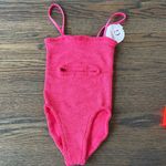 Hunza G Crinkle Lara One Piece NWT One Size Bright Pink Photo 6