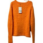 ZARA  Fuzzy Eyelash Knit Sweater Women’s Small S Orange Soft Cozy NWT Turkey Photo 5