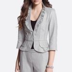 White House | Black Market WHBM • Peplum Ruffle Gray Blazer • Size 6 Photo 1