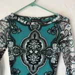 INC International Concepts Shirt Y2k XS Sheer Mesh Long Sleeve Going Out Top Green Photo 1