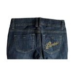 Guess Womens Gold Rhinestone Bling Logo Pocket Skinny Jeans with Stretch Size 24 Photo 6