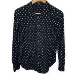 Kut From The Kloth  black polka dot satin button down shirt size S Photo 1