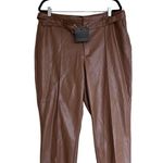 Marc New York NWT  Andrew Marc  Cognac Faux Leather Cropped Belted Pants Photo 1