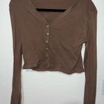 Brandy Melville  brown button long sleeve Photo 0