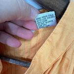 Carole Little Linen Blouse‎ L Orange Button Cottage Coastal Boho Quiet Luxury Size L Photo 3