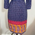 Faded Glory  Blue Orange Pink Sundress Midi Sleeve Dress Large 12 - 14 Photo 6