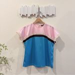 Juicy Couture  Black Label Short Sleeve Satin Color Block Blouse Top Size S NWOT Photo 1