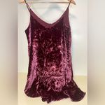 Rails NWT-  Revolve New Purple Red Velvet Silk Slip Flare Mini Dress- Medium Photo 3