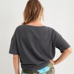 Aerie  Distressed V Neck Boyfriend T-Shirt S NWT Photo 2