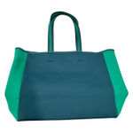 Summersalt Tote Bag Teal Green Neoprene Magnetic Snap Closure Zipper Pocket Photo 0