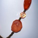 Boho Seed Bead, Crystal & Faux Cherry Quartz Necklace Orange Photo 3
