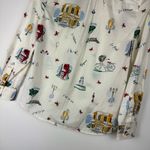 Talbots French Graphic Print Collar Button Down Shirt Top Sz Petite Womens Photo 5