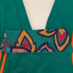 Adidas /Farm Rio Collab Green and Orange Leggings with Patterned Waistband Photo 8