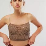 Free People  | FP One Lyra Taupe Brown Lace Crop Top | Small Photo 0