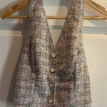 Women's Tweed Button Down Vest Photo 0