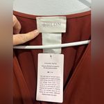 BHLDN NWT Anthropologie Women Leila Deep V Neck Flutter-Sleeve Satin Rust Gown 4 Photo 10