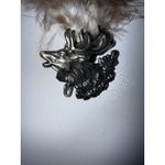 VTG FEATHER PLUME KILT PIN WITH DEER HEAD HALLMARKED ON THE BACK WESTERN NAVAJO‎ Photo 2