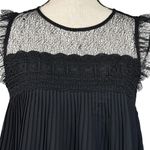 ZARA  Basic Collection Small Top Sleeveless Lace Accordion Pleats Lined Keyhole Photo 1