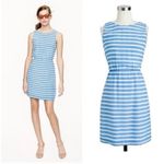 J.Crew Dress Womens 4 Blue Stripe 100% Silk Sleeveless Preppy Mini Coastal Photo 1