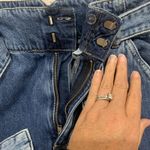 H&M Divided Size 2 Paper Bag Jeans High Rise Tapered Leg Self Tie Ridged Women’s Blue Photo 6